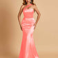 Sexy Satin Mermaid Bridesmaid Dresses One Shoulder Floor Length