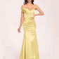Satin One-shoulder Bridesmaid Dresses Pleats Floor Length Mermaid Long