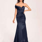 Satin One-shoulder Bridesmaid Dresses Pleats Floor Length Mermaid Long