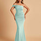 Sexy Jersey One Shoulder Prom Dresses Mermaid Pleats Floor Length Unique