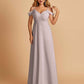 Chiffon Off-shoulder Long Bridesmaid Dresses V-neck Floor Length A-line For Sale