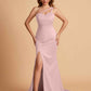 Elegant Satin One Shoulder Sweetheart Mermaid Long Bridesmaid Dresses