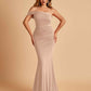Sexy Jersey One Shoulder Bridesmaid Dresses Mermaid Pleats Floor Length Unique