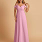 Chiffon Off-shoulder Long Bridesmaid Dresses V-neck Floor Length A-line For Sale