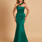 Sexy Satin Mermaid Bridesmaid Dresses One Shoulder Floor Length