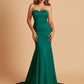 Sexy Satin Sweetheart Mermaid Bridesmaid Dresses Strapless Floor Length