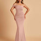 Sexy Jersey One Shoulder Bridesmaid Dresses Mermaid Pleats Floor Length Unique
