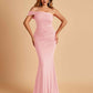 Sexy Jersey One Shoulder Bridesmaid Dresses Mermaid Pleats Floor Length Unique