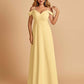 Chiffon Off-shoulder Long Bridesmaid Dresses V-neck Floor Length A-line For Sale