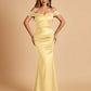 Satin Mermaid Off Shoulder Bridesmaid Dresses Sweetheart Floor Length