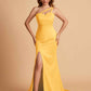 Elegant Satin One Shoulder Sweetheart Mermaid Long Bridesmaid Dresses
