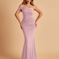 Sexy Jersey One Shoulder Prom Dresses Mermaid Pleats Floor Length Unique