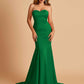 Sexy Satin Sweetheart Mermaid Bridesmaid Dresses Strapless Floor Length