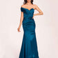 Satin One-shoulder Bridesmaid Dresses Pleats Floor Length Mermaid Long