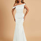 Charming Satin Off Shoulder Mermaid Prom Dresses Straps Floor Length