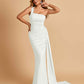 Sexy Satin One Shoulder Mermaid Bridesmaid Dresses Pleats Floor Length