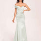 Satin One-shoulder Bridesmaid Dresses Pleats Floor Length Mermaid Long