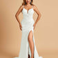 Satin Mermaid Long Bridesmaid Dresses Spaghetti Straps Sweetheart Side Slit Floor Length
