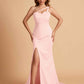 Elegant Satin One Shoulder Sweetheart Mermaid Long Bridesmaid Dresses