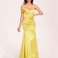 Satin One-shoulder Bridesmaid Dresses Pleats Floor Length Mermaid Long