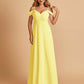Chiffon Off-shoulder Long Bridesmaid Dresses V-neck Floor Length A-line For Sale