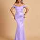 Satin Mermaid Off Shoulder Bridesmaid Dresses Sweetheart Floor Length