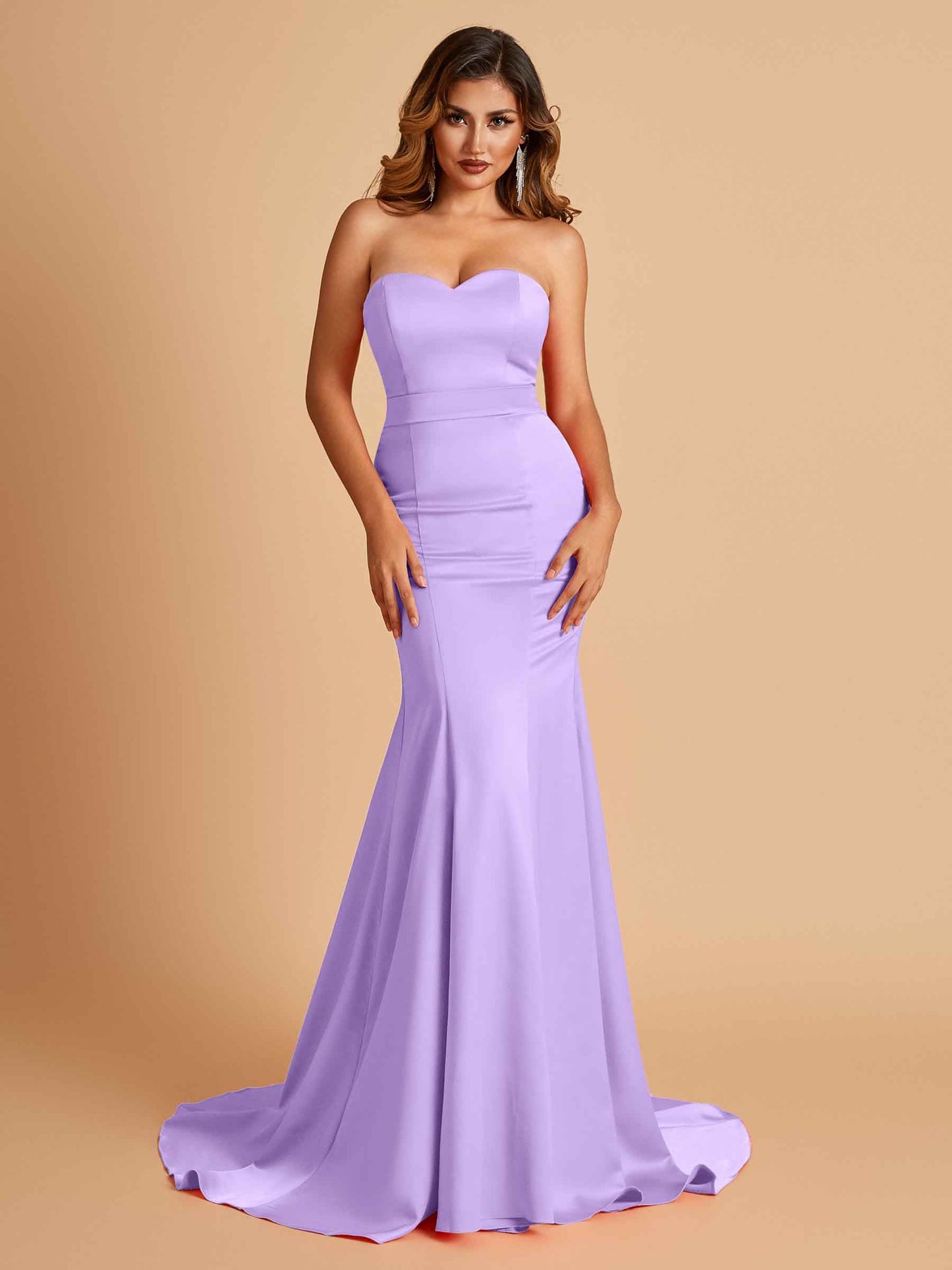 Sexy Satin Sweetheart Mermaid Prom Dresses Strapless Floor Length