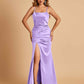 Sexy Satin Spaghetti Straps Prom Dresses Open Back Mermaid Floor Length Unique
