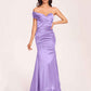 Satin One-shoulder Bridesmaid Dresses Pleats Floor Length Mermaid Long