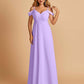 Chiffon Off-shoulder Long Bridesmaid Dresses V-neck Floor Length A-line For Sale