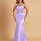 Sexy Satin Mermaid Bridesmaid Dresses One Shoulder Floor Length