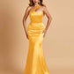 Sexy Satin Mermaid Bridesmaid Dresses One Shoulder Floor Length