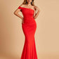 Sexy Jersey One Shoulder Bridesmaid Dresses Mermaid Pleats Floor Length Unique