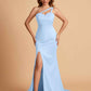 Elegant Satin One Shoulder Sweetheart Mermaid Long Bridesmaid Dresses