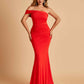 Sexy Jersey One Shoulder Prom Dresses Mermaid Pleats Floor Length Unique