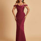 Sexy Off Shoulder Mermaid Long Prom Dresses Satin Spaghetti Straps Floor Length