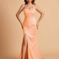 Elegant Satin One Shoulder Sweetheart Mermaid Long Bridesmaid Dresses
