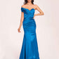 Satin One-shoulder Bridesmaid Dresses Pleats Floor Length Mermaid Long