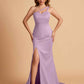 Elegant Satin One Shoulder Sweetheart Mermaid Long Bridesmaid Dresses