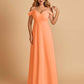 Chiffon Off-shoulder Long Bridesmaid Dresses V-neck Floor Length A-line For Sale