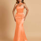 Sexy Satin Mermaid Bridesmaid Dresses One Shoulder Floor Length