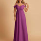 Chiffon Off-shoulder Long Bridesmaid Dresses V-neck Floor Length A-line For Sale