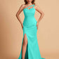 Elegant Satin One Shoulder Sweetheart Mermaid Long Bridesmaid Dresses