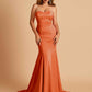 Sexy Satin Sweetheart Mermaid Bridesmaid Dresses Strapless Floor Length