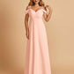 Chiffon Off-shoulder Long Bridesmaid Dresses V-neck Floor Length A-line For Sale