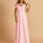 Chiffon Off-shoulder Long Bridesmaid Dresses V-neck Floor Length A-line For Sale