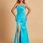 Sexy Satin Spaghetti Straps Prom Dresses Open Back Mermaid Floor Length Unique