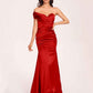 Satin One-shoulder Bridesmaid Dresses Pleats Floor Length Mermaid Long