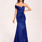 Satin One-shoulder Bridesmaid Dresses Pleats Floor Length Mermaid Long