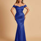 Satin Mermaid Off Shoulder Bridesmaid Dresses Sweetheart Floor Length